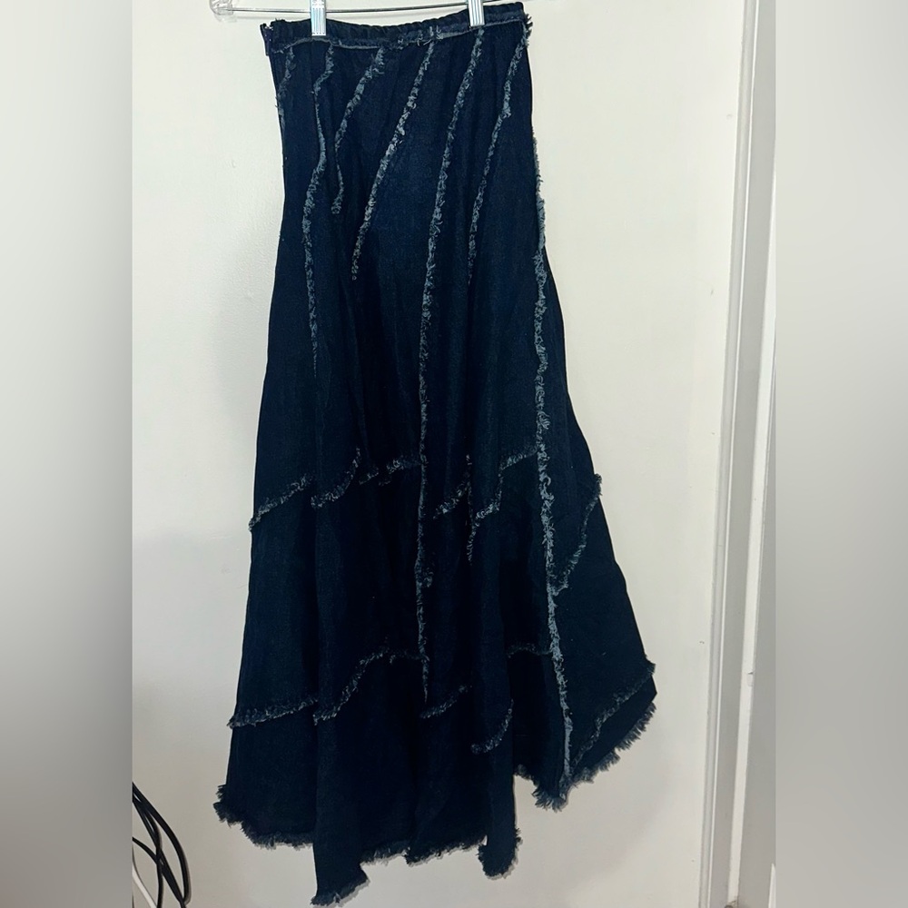 Free People Textured Denim Skirt - Picture 2 of 4
